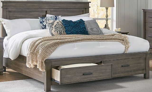 A-America® Glacier Point Graystone California King Panel Storage Bed-0
