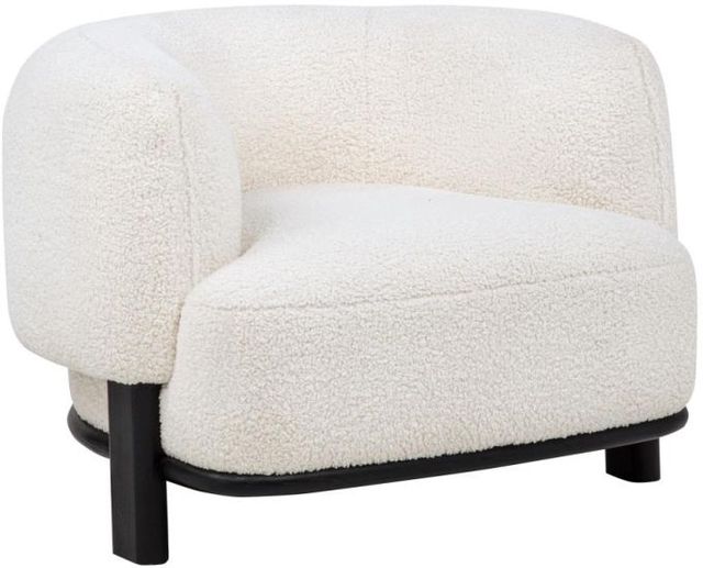 Coaster® Lawler Black/Ivory Upholstered Barrel Back Accent Chair-0