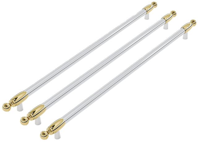 Bertazzoni Heritage Series 3-Piece Stainless Steel Refrigerator Handle Kit with Gold Accents-0