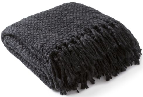 Surya Tobias Black 51"x71" Throw Blanket-1