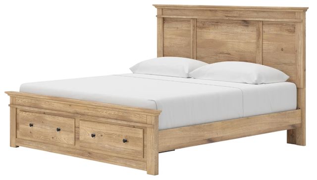 Signature Design by Ashley® Makidern Tan King Panel Storage Bed-3