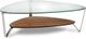 BDI Dino™ 1343 Glass Top Coffee Table with Natural Walnut Shelf-0