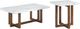 Elements International Morris 2-Piece White Occasional Table with Chestnut Base Set-0
