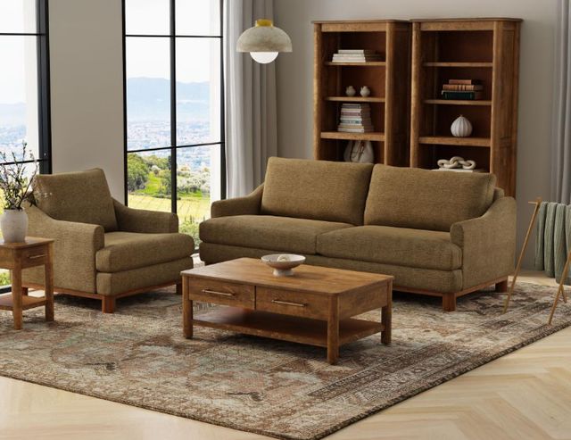 International Furniture Direct Olimpia Brown Upholstered 60" Loveseat-1