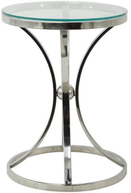 Deco Marche U Select Clear Accent Table with Silver Base-0