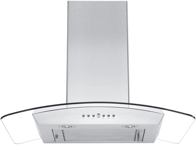 ZLINE 36" Stainless Steel and Glass Convertible Vent Wall Mount Range Hood with Crown Molding-3