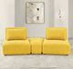 Furniture of America® Stavanger Yellow Curved 2-Seater with Ottoman-1