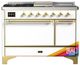 Ilve® Majestic III 48" Custom Pro Style Dual Fuel Liquid Propane Range with French Top and Brass Trim-0
