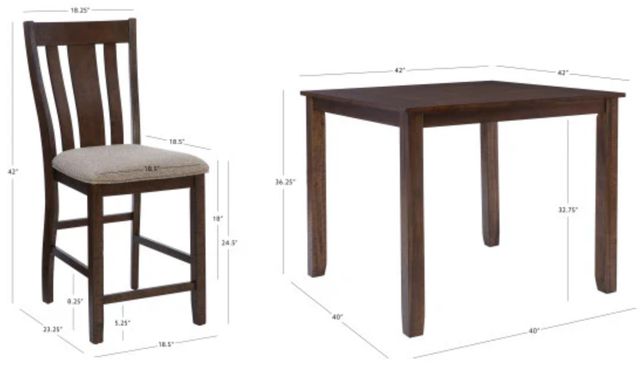 Powell® Landry 5-Piece Brown Counter Table Set-2