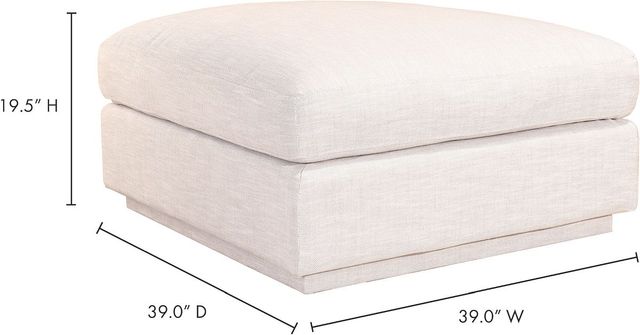 Moe's Home Collection Justin Taupe Ottoman-2