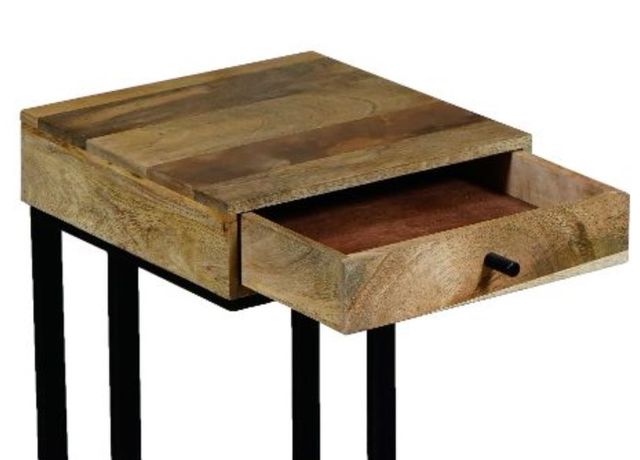 Jaipur Furniture Ravi Black/Brown 1-Drawer Small Side Table-1