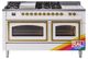 Ilve® Nostalgie II Noblesse 60'' Custom RAL Color Pro Style Dual Fuel Range with Brass Trim-0