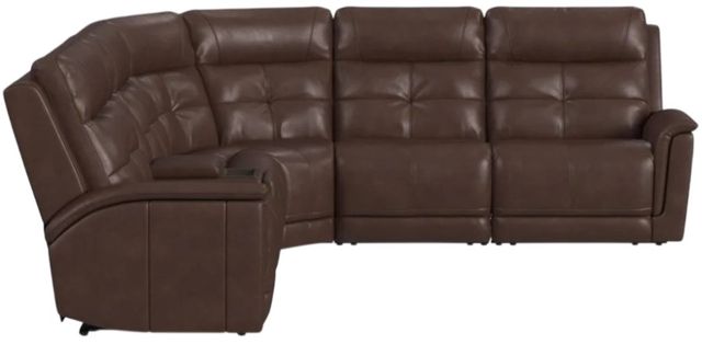 Flexsteel® Ranger Rustic Brown Leather Power Reclining Sectional with Custom Layout Options-2