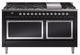 Ilve® Nostalgie II Noblesse 60'' Glossy Black Pro Style Dual Fuel Range with Chrome Trim-0