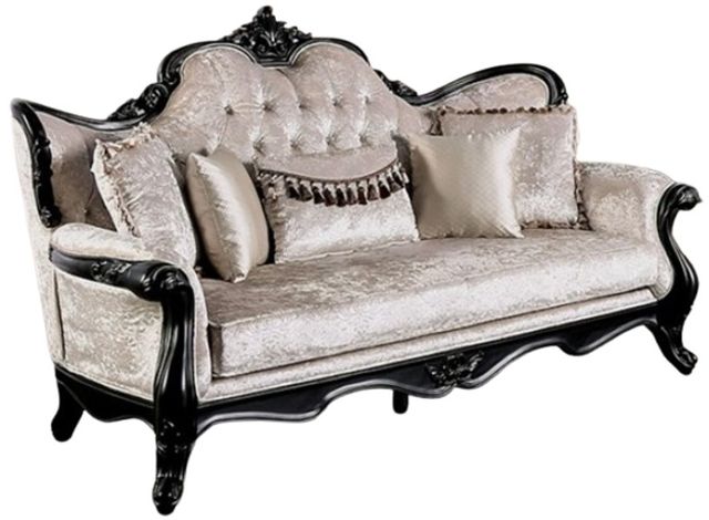 Furniture of America® Acapulco Black/Off-White Sofa-0
