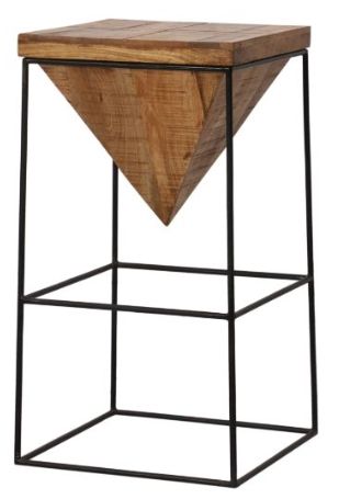 Jaipur Furniture Industrial Range Black/Brown Piramid Bar Stool-1