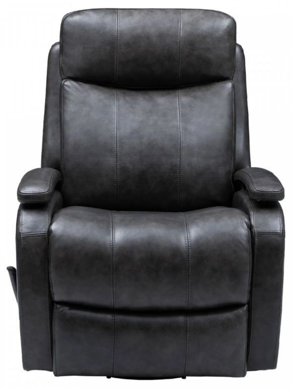 BarcaLounger® Duffy Ryegate Gray Leather Manual Swivel Glider Recliner-3