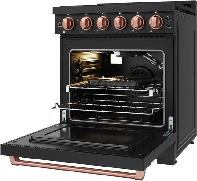 Thor Kitchen Gordon Ramsay Collection 30" Stainless Steel Pro Style Liquid Propane Range with Precision Knob Control in Rose Gold Trim-4