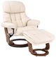 BenchMaster High Line Nicholas Ivory Chair and Ottoman Set-0
