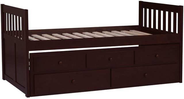 Mazin Furniture Rowe Rich Espresso Twin Captain Bed with Trundle-0