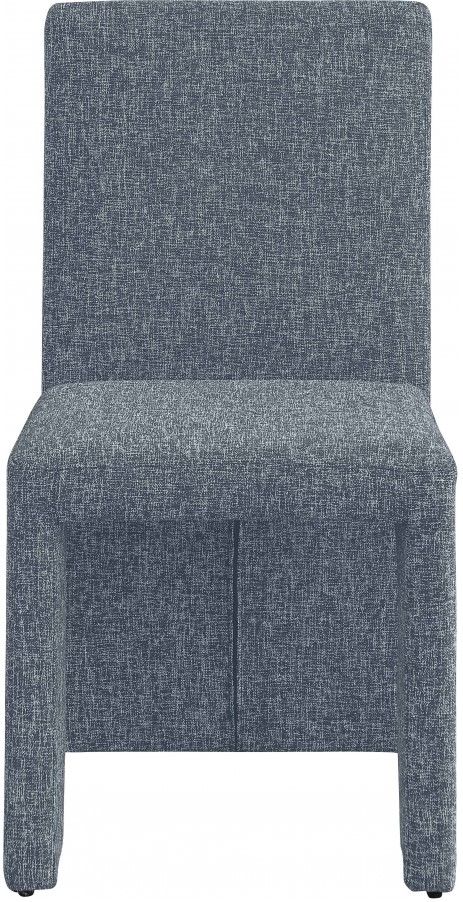 Meridian Furniture Benson Blue Linen Upholstered Dining Side Chair-1