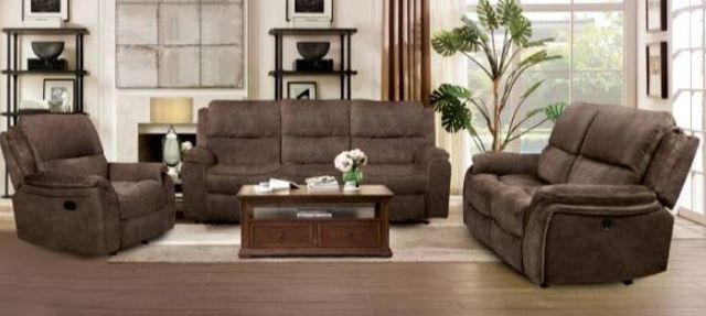 Furniture of America® Henricus Dark Brown Manual Reclining Sofa-1