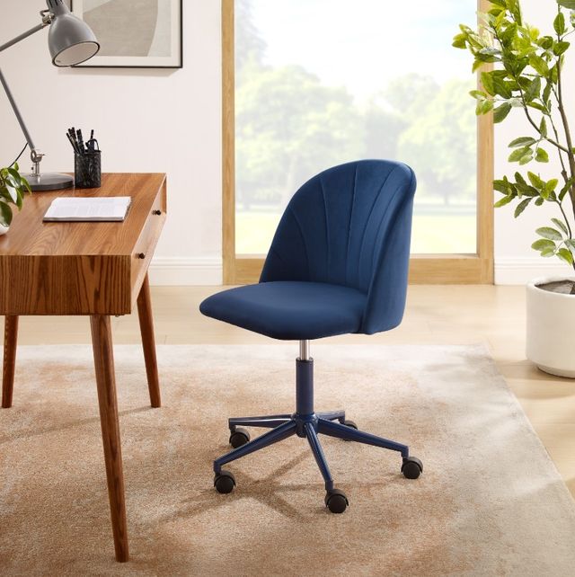 Linon Abigail Navy Blue Desk Chair-1