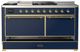 Ilve® Majestic III 60" Midnight Blue Pro Style Dual Fuel Natural Gas Range with Solid Door and Brass Trim-2