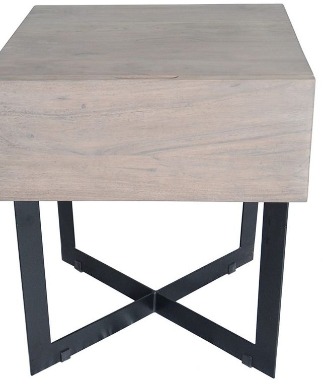 Moe's Home Collection Tiburon Pale-Grey Side Table with Metal Base-1