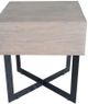 Moe's Home Collection Tiburon Pale-Grey Side Table with Metal Base-1