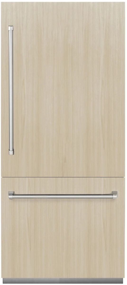 ZLINE 36 in. 19.8 Cu. Ft. Panel Ready Built-In Bottom Freezer Refrigerator with Water Dispenser, Ice Maker and Graphite Gray Interior