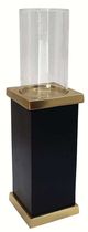 A & B Home Black/Clear Pillar Hurricane on Stand-0