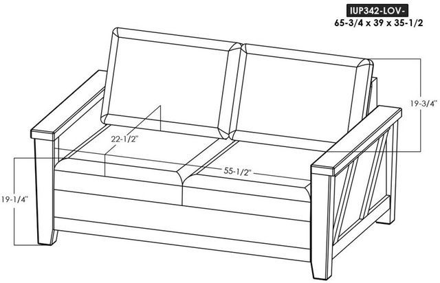 International Furniture Direct Walnut Black/Lacquer Reddish Brown Loveseat-2
