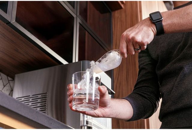 GE® Opal™ 13" 38 lb. Black Stainless Steel 2.0 Nugget Ice Maker-3