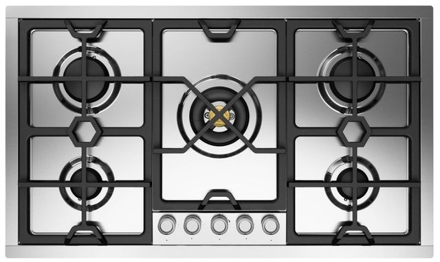 Ilve® Panoramagic 36'' Stainless Steel Natural Gas Gas Cooktop with Satin Trim-0