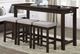 Mazin Furniture Connected 4-Piece Espresso Counter Height Dining Set-0