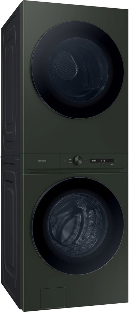 Samsung Bespoke 5.3 Cu. Ft. Washer, 7.6 Cu. Ft. Dryer Satin Green Stack Laundry-0