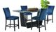 Elements International Beckley 5-Piece Dark Blue Counter Dining Set-0