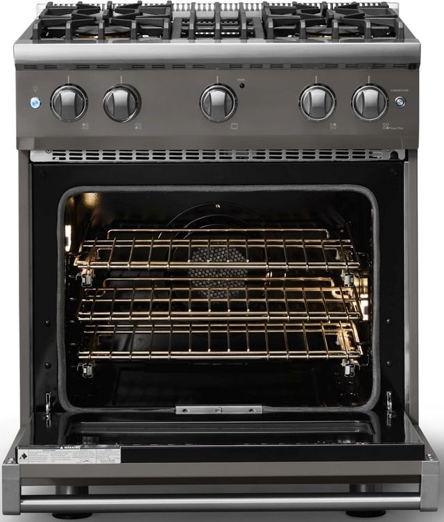 Viking® 5 Series 30" Damascus Gray Pro Style Gas (NG) Range with Polished Chrome Trim-1