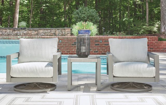 Signature Design by Ashley® Moonlight View Gray Outdoor Swivel Chair-3