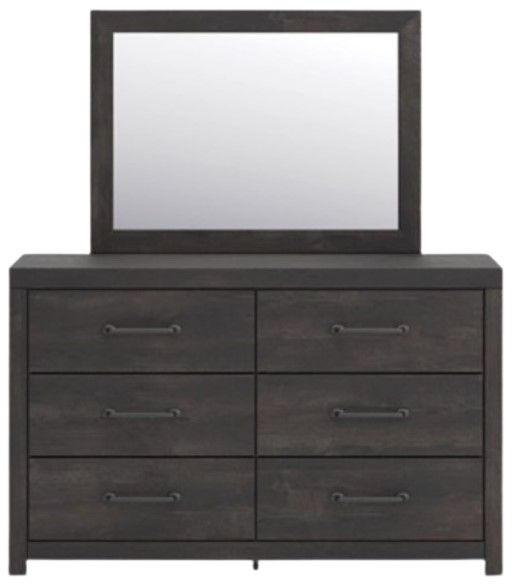 Signature Design by Ashley® Delmorta Dark Gray Dresser and Mirror-1