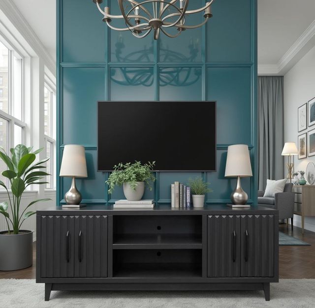 Legends Home Radiance Seal Skin Black 75" TV Console-1