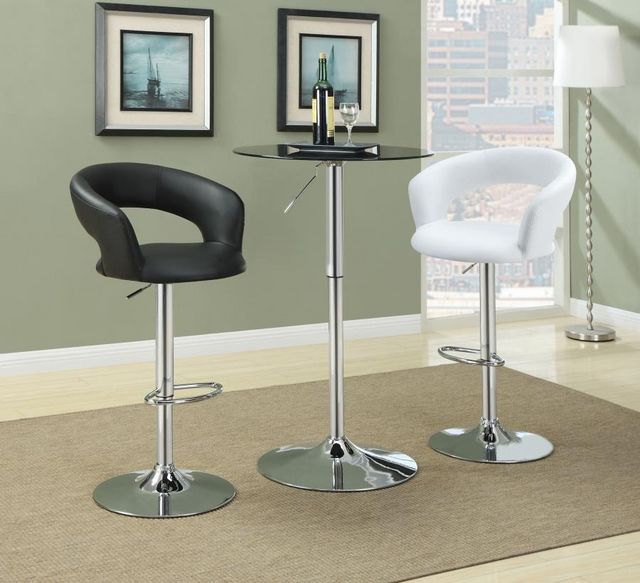 Coaster® Barraza White/Chrome Adjustable Bar Stool-7