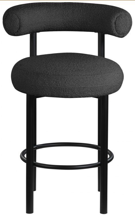 Meridian Furniture Bordeaux 2-Piece Black Boucle Fabric Stool-3