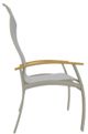 Telescope Casual Belle Isle Abalone/Storm Aluminum/Fabric Outdoor Sling Supreme Arm Chair with Teak Rustic Polymer Arm Accent-2