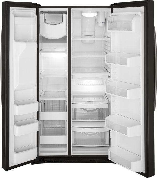 GE® 25.3 Cu. Ft. Side-by-Side Refrigerator-Black Stainless Steel-4