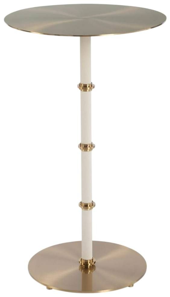 Uttermost® Cyprus Brass/White Accent Table-0