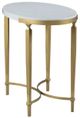 Fairfield® East Camden Pearl Oval End Table with Antique Brass Base-0