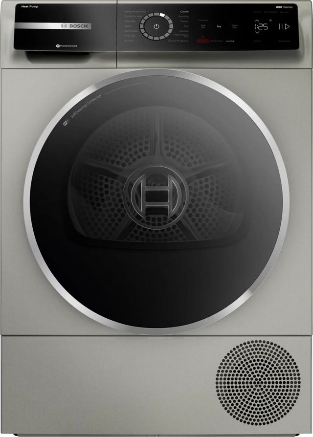 Bosch 800 Series 24" Pearl Steel Front Load Ventless Electric Dryer