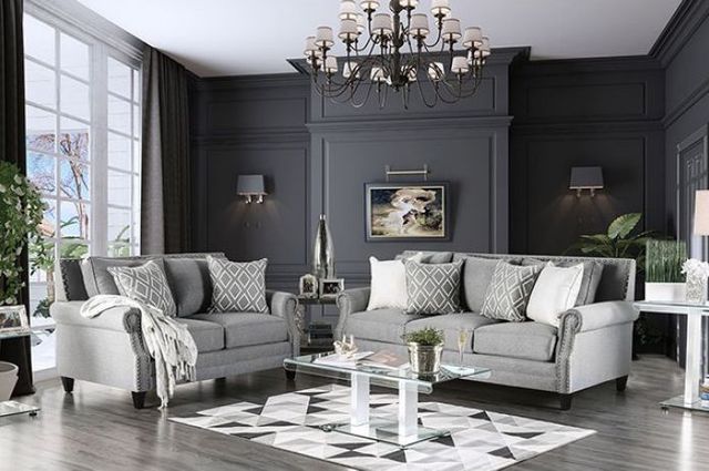 Furniture of America® Giovanni Gray Loveseat-1